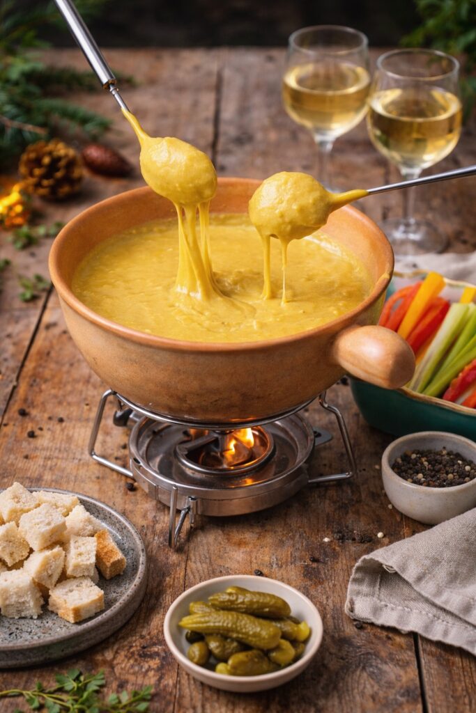 Veganes Käsefondue