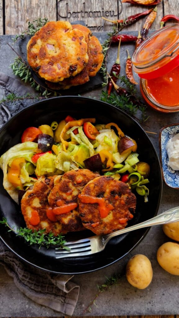 Kartoffel Bratlinge - knusprig, duftig & voller frischer Kräuter